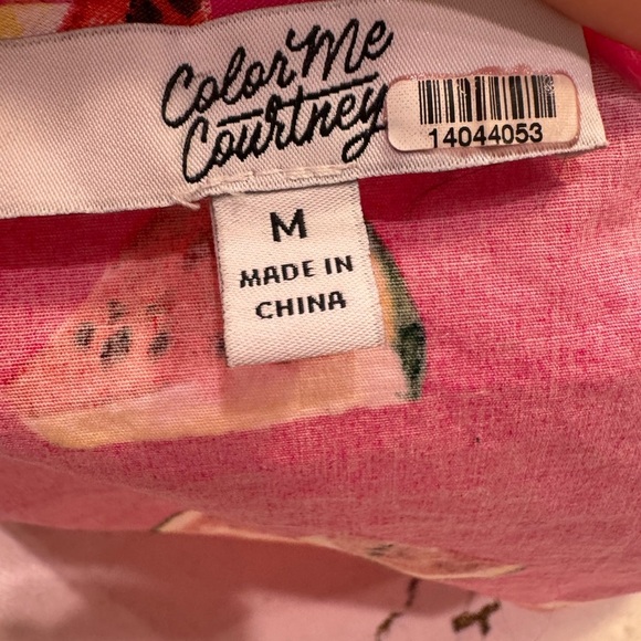 COLOR ME COURTNEY True Wrap Watermelon Summer Poplin Cotton Top Medium VGUC - Picture 8 of 8